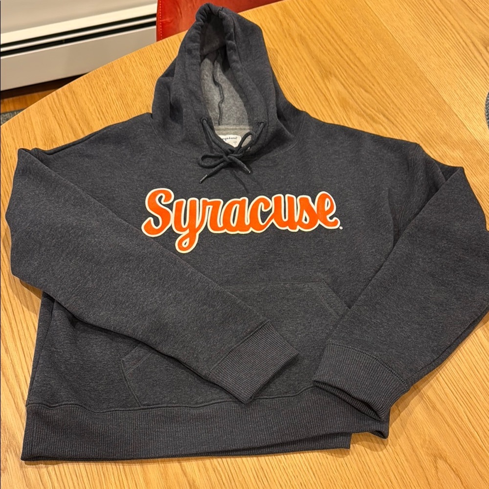 Champion Gray and Orange Syracuse Hoodie